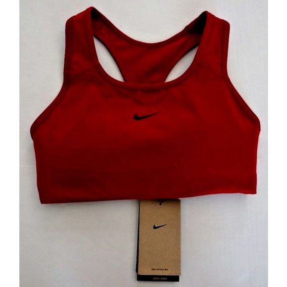 Nike BV3636 Women's Sz XS Red Dri-Fit Swoosh Logo Medium Support Sports Bra - Picture 1 of 7